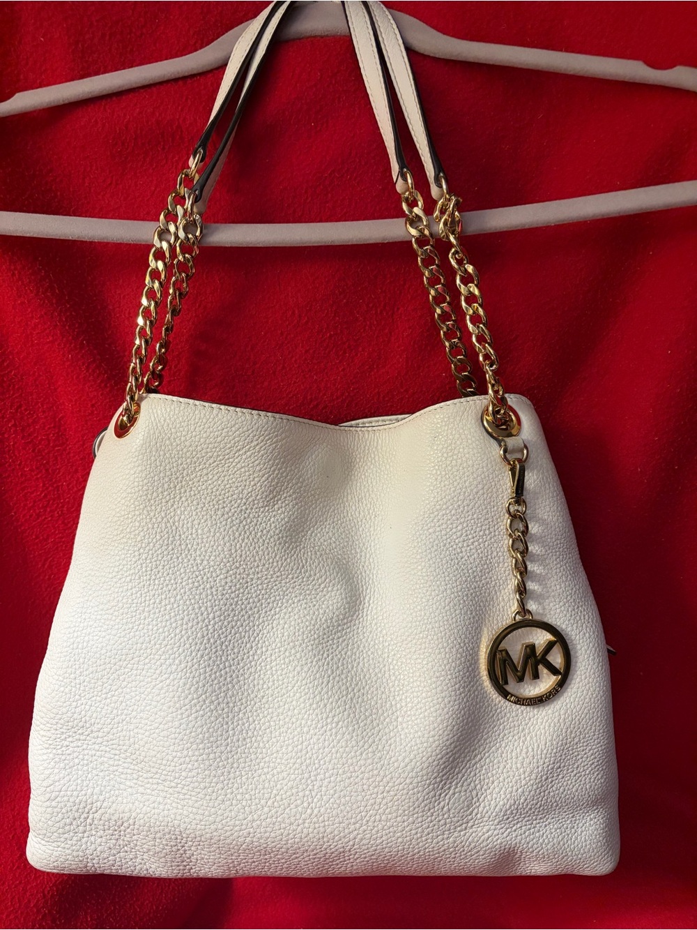 Michael Michael Kors White Leather Gold Chains